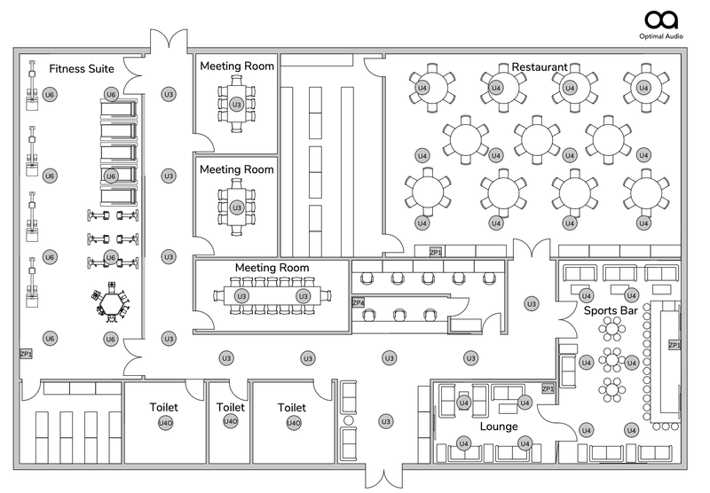 Optimal Audio Hotel / Hospitality PA Sound System